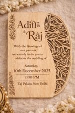 Personalized Wooden Wedding Invitation Card (Pre-Paid Order Only) - Image 2