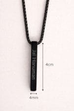 Personalized 4-Side Name Engraved Bar Pendant Necklace – Custom Jewelry (Prepaid Order Only) - Image 4